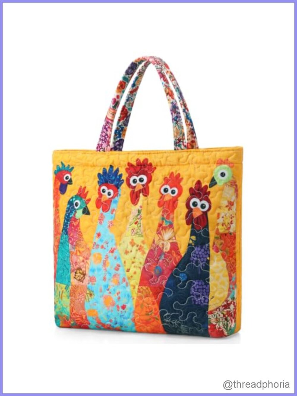 Quilted Tote Bags for Women, Vintage Chicken Shoulder Bag